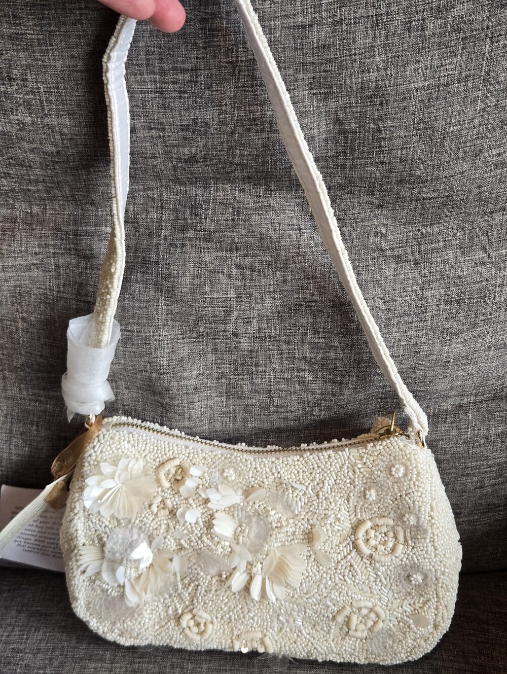 From India To You Ivory Beaded Shoulder bag Handcrafted NEW Viral Tiktok